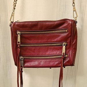 Rebecca Minkoff Burgundy Crossbody Bag with Chain Strap